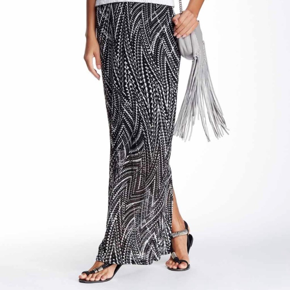 Bobeau partly sheer maxi skirt